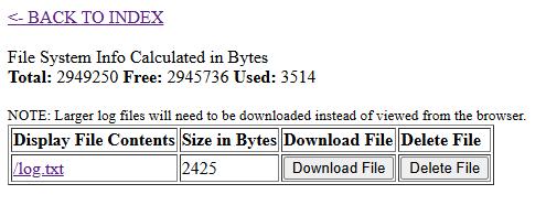Logs Page